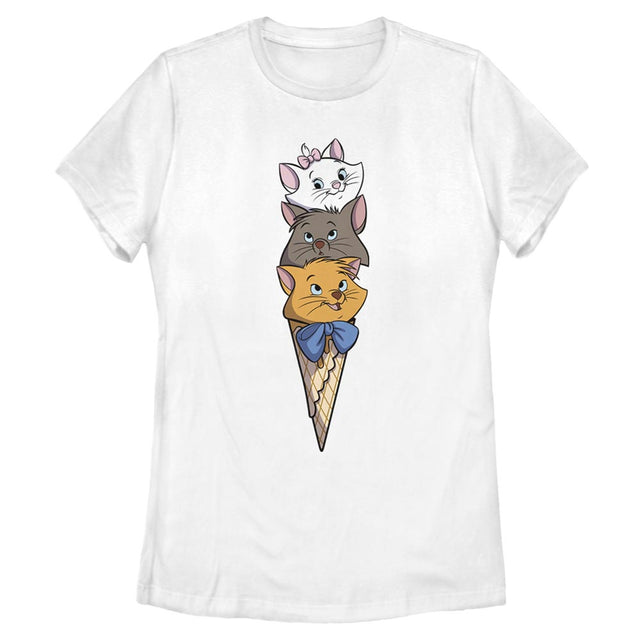 Women's Disney Kitten Ice Cream Stack T-Shirt