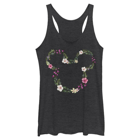 Junior's Disney Floral Mouse Frame Tank Top