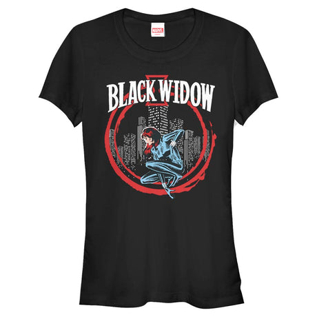 Junior's Marvel Widow in Circle T-Shirt