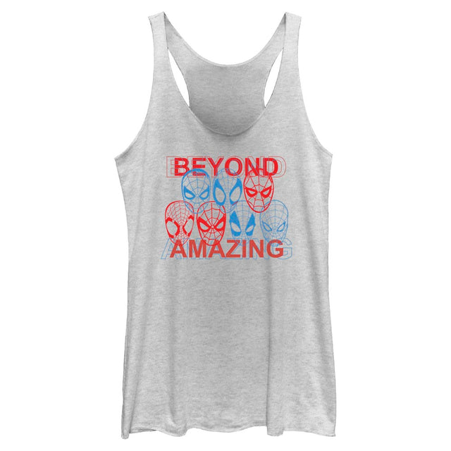 Junior's Marvel Spider-Man Beyond Amazing SPIDEY MASKS AMAZING Tank Top